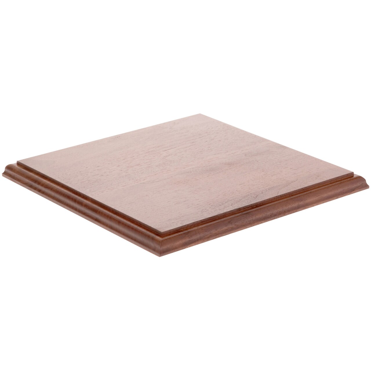 Plymor Solid Walnut Square Wood Display Base with Ogee Edge, 11.625" W x 11.625" D x 0.75" H